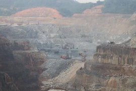 Moong khai thác quặng nguyên khai tại mỏ đa kim Núi Pháo, huyện Đại Từ, tỉnh Thái Nguyên. (Ảnh: Hoàng Nguyên/TTXVN)
