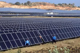 Phần công suất 172/450MW của Công ty TNHH điện Mặt Trời Trung Nam-Thuận Nam vẫn chưa được nối lưới. (Ảnh: Công Thử/TTXVN)