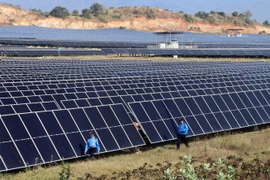 Phần công suất 172/450MW của Công ty TNHH điện Mặt Trời Trung Nam-Thuận Nam vẫn chưa được nối lưới. (Ảnh: Công Thử/TTXVN)