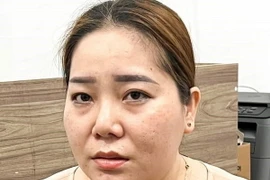 Đối tượng Võ Thị Bích Tuyền được xác định là người cầm đầu nhóm đòi nợ thuê do người nước ngoài chỉ đạo, điều hành. (Ảnh: TTXVN phát)