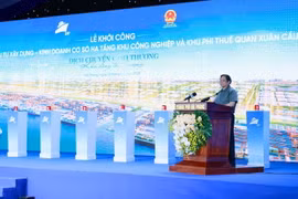 Thủ tướng Phạm Minh Chính phát biểu tại Lễ khởi công. (Ảnh: Dương Giang/TTXVN)