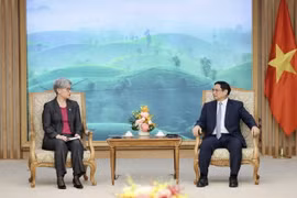 Thủ tướng Phạm Minh Chính tiếp Bộ trưởng Ngoại giao Australia Penny Wong. (Ảnh: Dương Giang/TTXVN)