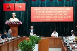 Quang cảnh buổi làm việc. (Ảnh: Anh Tuấn/TTXVN)