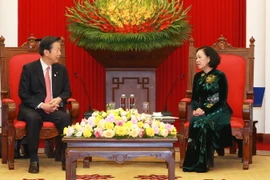 Bà Trương Thị Mai tiếp Chủ tịch Đảng Công minh Nhật Bản Yamaguchi Natsuo. (Ảnh: Phương Hoa/TTXVN)