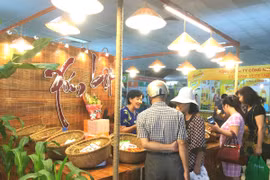 Người tiêu dùng lựa chọn các sản phẩm an toàn tại Hội chợ. (Ảnh: Thanh Tâm/Vietnam+)