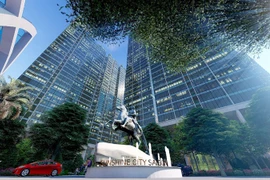 Mặt tiền của dự án ấn tượng với những hình ảnh đại diện cho sự thành đạt và hứa hẹn những trải nghiệm sống tuyệt vời