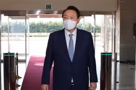Tổng thống Hàn Quốc Yoon Suk-yeol tại Văn phòng Tổng thống ở Seoul ngày 7/10. (Ảnh: Yonhap/TTXVN)