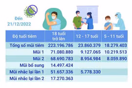 Hơn 265,336 triệu liều vaccine phòng COVID-19 được tiêm tại Việt Nam