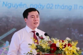 Thứ trưởng Bộ Công Thương Nguyễn Sinh Nhật Tân phát biểu tại buổi lễ. (Ảnh: Hoàng Nguyên/TTXVN)
