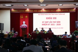 Quang cảnh kỳ họp thứ 5 Hội đồng Nhân dân tỉnh Thừa Thiên-Huế khóa VIII. (Ảnh: Đỗ Trưởng/TTXVN)