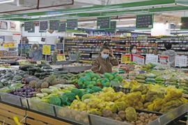 Hệ thống Siêu thị Winmart rộng khắp với lượng hàng thực phẩm đa dạng, đảm bảo an toàn thực phẩm. (Ảnh: Trần Việt/TTXVN)