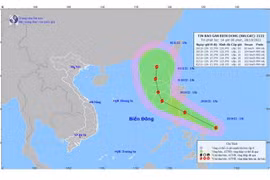 Vị trí và đường đi của bão Nalgae. (Nguồn: Trung tâm Dự báo Khí tượng Thủy văn Trung ương)