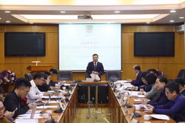 Quang cảnh buổi họp báo. (Ảnh: Phạm Kiên/TTXVN)
