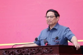 Thủ tướng Phạm Minh Chính kết luận buổi làm việc với lãnh đạo chủ chốt tỉnh Bạc Liêu. (Ảnh: Dương Giang/TTXVN)