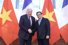 Hình ảnh Thủ tướng tiếp Chủ tịch Thượng viện Cộng hòa Pháp