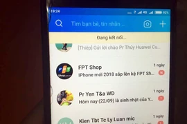 Giao diện Zalo khi truy cập vào lúc 19 giờ 24 phút ngày 23/9. (Ảnh: T.H/Vietnam+)