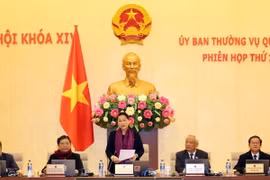 Chủ tịch Quốc hội Nguyễn Thị Kim Ngân phát biểu khai mạc phiên họp. (Ảnh: Trọng Đức/TTXVN)