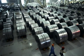 Sản phẩm thép của Trung Quốc tại nhà máy thép ở Handan, tỉnh Hà Bắc ngày 21/4/2016. (Nguồn: AFP/TTXVN)