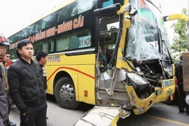 Hiện trường vụ tai nạn. (Ảnh: Trung Nguyên/TTXVN)