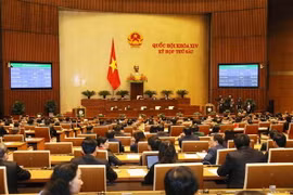 Quốc hội biểu quyết thông qua Nghị quyết Kỳ họp thứ 6, Quốc hội khóa XIV với tỷ lệ tán thành 95,26%. (Ảnh: Phương Hoa/TTXVN)