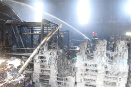 Hiện trường vụ cháy. (Ảnh: Ngọc Tùng/TTXVN)