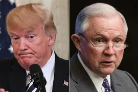 Tổng thống Mỹ Donald Trump (trái) và Bộ trưởng Tư pháp Mỹ Jeff Sessions. (Nguồn: AFP/ TTXVN)