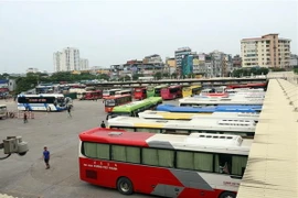 Bến xe Mỹ Đình tăng. (Ảnh: Huy Hùng/TTXVN)