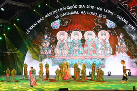 Chương trình nghệ thuật tại buổi lễ. (Ảnh Thành Đạt/TTXVN)