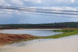 Hồ nước nơi xảy ra vụ đuối nước. (Ảnh: Anh Dũng/TTXVN)