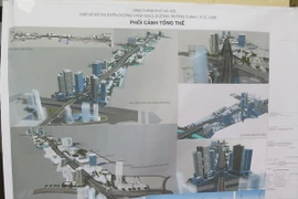 Phối cảnh tổng thể thiết kế đô thị tuyến đường Vành đai 2. (Ảnh Mạnh Khánh/TTXVN)