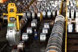 Thép được sản xuất tại nhà máy ở Salzgitter, Đức. (Nguồn: AFP/TTXVN)