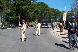 Hiện trường vụ tai nạn. (Ảnh: Đặng Tuấn/Vietnam+)