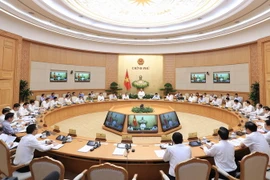 Toàn cảnh Thủ tướng Nguyễn Xuân Phúc phát biểu tại phiên họp. (Ảnh: Thống Nhất/TTXVN)