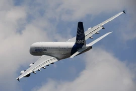 Máy bay Airbus A380 tại Triển lãm hàng không quốc tế ở Le Bourget ,ngoại ô Paris, Pháp, ngày 21/6 /2017. (Nguồn: AFP/TTXVN)