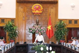 Thủ tướng Nguyễn Xuân Phúc phát biểu tại buổi làm việc. (Ảnh: Thống Nhất/TTXVN)