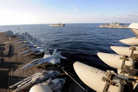 Máy bay chiến đấu của Mỹ tham gia cuộc tập trận chung Nhật Bản - Mỹ trên biển Nhật Bản. (Nguồn: Yonhap/TTXVN)