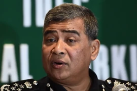 Tổng thanh tra Cảnh sát Malaysia Khalid Abu Bakar trả lời phỏng vấn báo chí ở Bayan Lepas, Penang, Malaysia ngày 7/3/2017. (Nguồn: AFP/TTXVN)