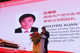 Đồng chí Nguyễn Xuân Thắng phát biểu tại Hội thảo “Chủ nghĩa Marx trong thế kỷ 21 và tương lai chủ nghĩa xã hội thế giới”. (Ảnh: Lương Anh Tuấn/TTXVN)