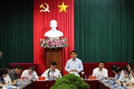 Chủ tịch UBND thành phố Hà Nội phát biểu chỉ đạo tại buổi làm việc. (Ảnh: Nguyễn Văn Cảnh/TTXVN)