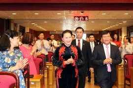 Chủ tịch Quốc hội Nguyễn Thị Kim Ngân dự Lễ kỷ niệm Ngày Khoa học và Công nghệ Việt Nam. (Ảnh: Trọng Đức/TTXVN)