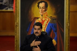 Tổng thống Venezuela Nicolas Maduro trong cuộc họp báo tại Caracas. (Nguồn: AFP/TTXVN)