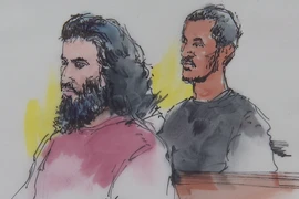 Hình phác họa hai đối tượng Nader Elhuzayel và Muhanad Badawi.(Nguồn: latimes.com)