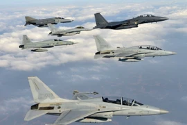 Máy bay chiến đấu của không quân Hàn Quốc trong một cuộc tập trận ở Cheongju. (Nguồn: Yonhap/TTXVN)