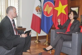 Đại sứ Lê Linh Lan trả lời phỏng vấn ProMexcico về TPP. (Ảnh: Việt Hùng/Vietnam+)