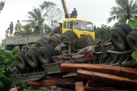 Hiện trường vụ tại nạn. (Ảnh: Xuân Triệu/TTXVN