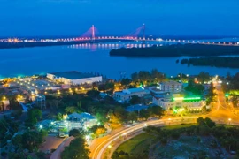Một góc thành phố Cần Thơ về đêm. (Ảnh: Duy Khương/TTXVN)