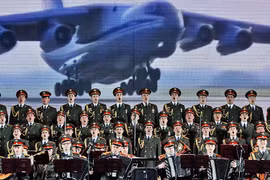 Các thành viên đoàn Đoàn ca múa Aleksandrov. (Ảnh: Sputnick)