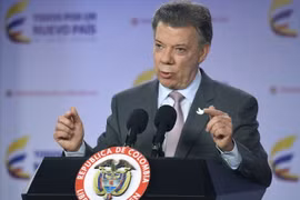 Tổng thống Colombia Juan Manuel Santos tại Bogota ngày 4/10. (Nguồn: EPA/TTXVN)