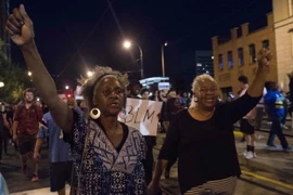 Người biểu tình tại Charlotte, Bắc Carolina ngày 21/9. (Nguồn: AFP/TTXVN)