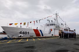  Tàu BRP Tubbataha tới cảng ở Manila, Philippines ngày 18/8. (Nguồn: EPA/TTXVN)